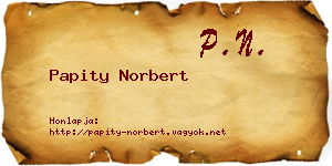 Papity Norbert névjegykártya